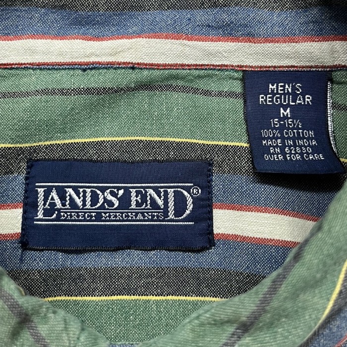 90'S LANDS' END コットン 半袖 BDシャツ ストライプ | Vintage.City 古着屋、古着コーデ情報を発信