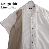 【リネン混合】hagger オープンカラーシャツ ホワイト デザインシャツ | Vintage.City 古着屋、古着コーデ情報を発信
