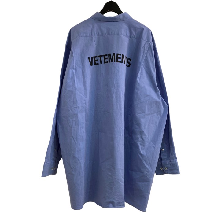 vetements/ヴェトモン18SSバックロゴオーバーサイズ長袖シャツ袖丈66cm