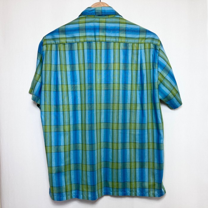 【60's】TOWN CRAFT（Penneys）ombre check open collar box shirt -L size- ＊good condition＊ | Vintage.City 古着屋、古着コーデ情報を発信