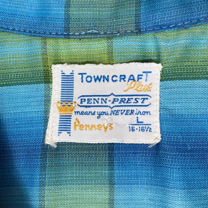 【60's】TOWN CRAFT（Penneys）ombre check open collar box shirt -L size- ＊good condition＊ | Vintage.City 古着屋、古着コーデ情報を発信