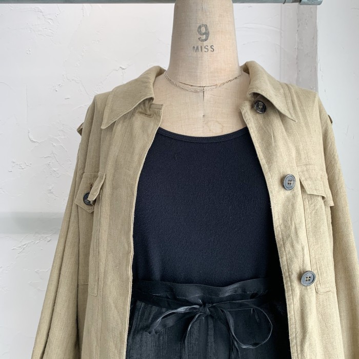 Max Mara linen safari jacket | Vintage.City 古着屋、古着コーデ情報を発信