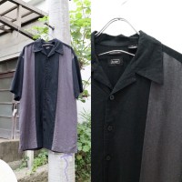 【"90's haggar" monotone bicolor loose open collar shirt】 | Vintage.City 古着屋、古着コーデ情報を発信