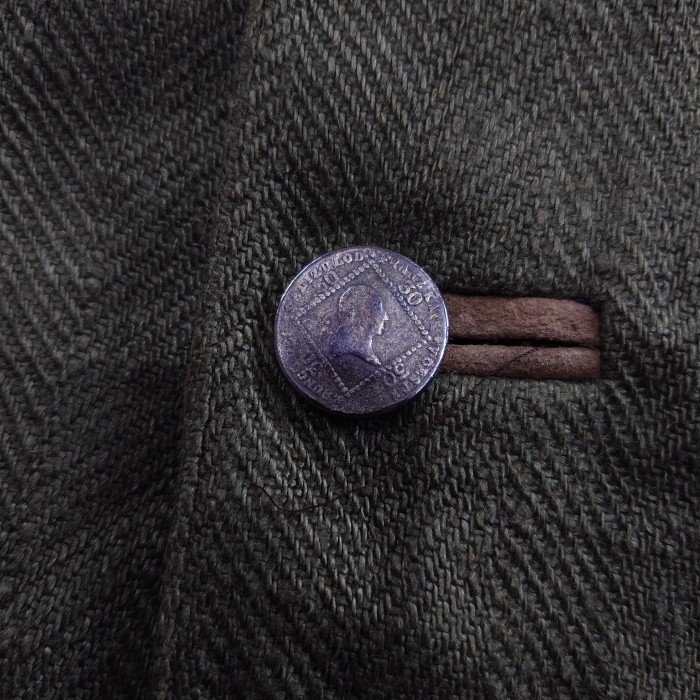 【メタルボタン】チロリアンジャケット ノーカラー リネンジャケット グリーン | Vintage.City 古着屋、古着コーデ情報を発信
