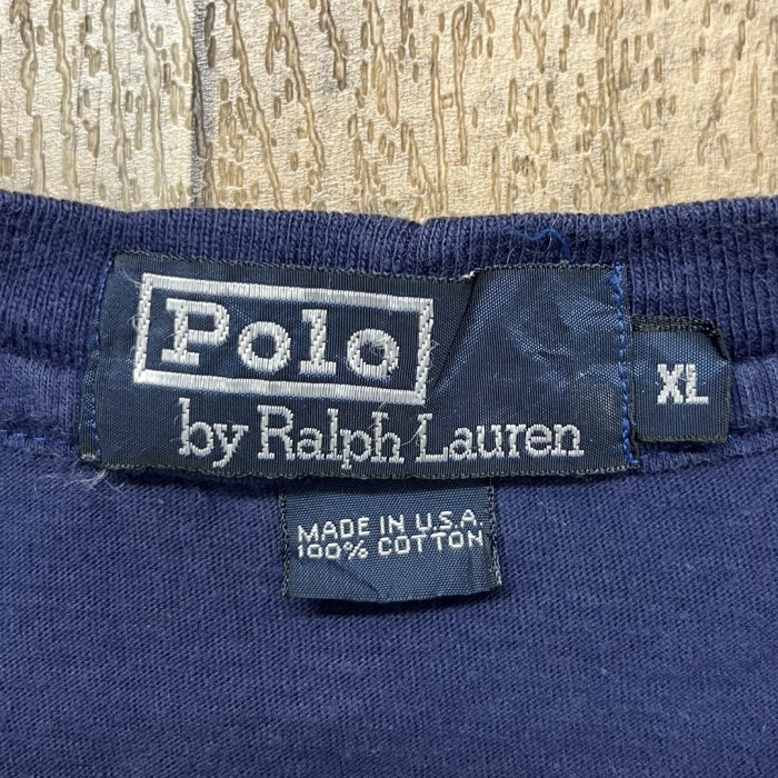 90'S RALPH LAUREN シングルステッチ プリント入りポケット 半袖 Tシャツ ネイビー USA製 (VINTAGE) | Vintage.City 古着屋、古着コーデ情報を発信