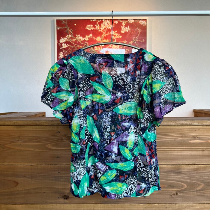 leaf textile blouse | Vintage.City 古着屋、古着コーデ情報を発信