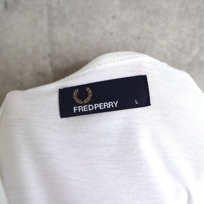 FRED PERRY フレッドペリー 半袖ポロシャツ ホワイト ロゴ刺繍 日本製