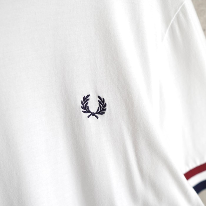 FRED PERRY フレッドペリー 半袖ポロシャツ ホワイト ロゴ刺繍 日本製
