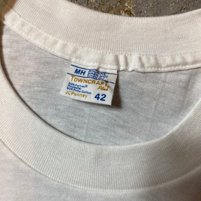 70s towncraft プレーンTシャツ 42 ホワイト | Vintage.City 古着屋、古着コーデ情報を発信