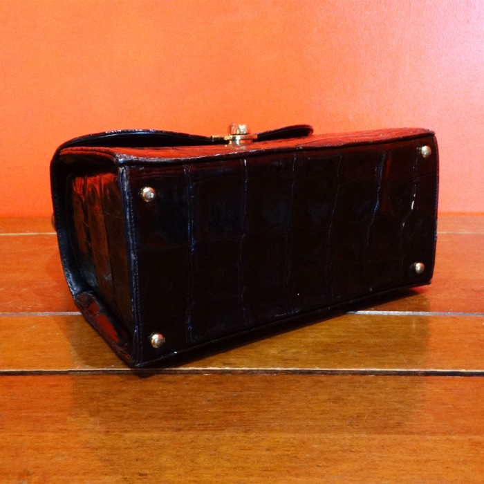 50s「Bellstone」Vintage black crocodile handbag | Vintage.City 古着屋、古着コーデ情報を発信