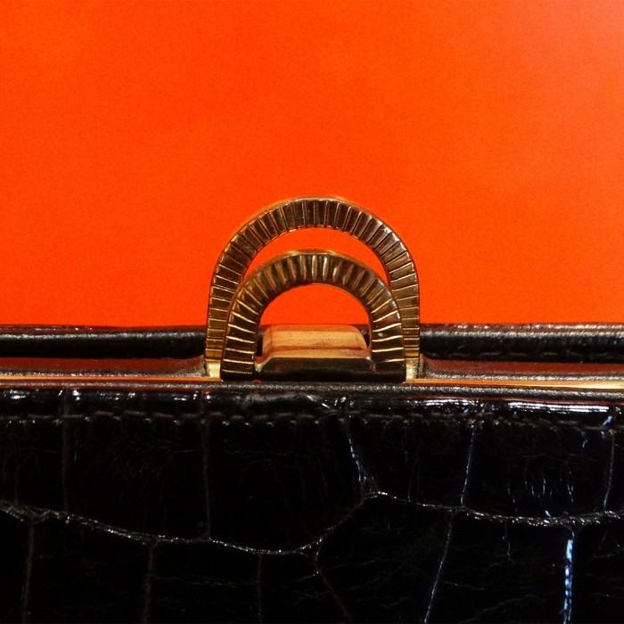 60s USA「Lesco」Vintage black crocodile handbag | Vintage.City 古着屋、古着コーデ情報を発信