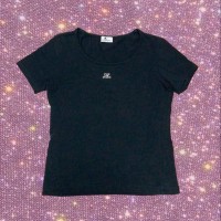 00's y2k early 2000's "courreges " bling-bling rhinestone logo  T-shirt Tops | Vintage.City 빈티지숍, 빈티지 코디 정보