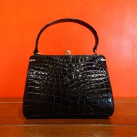 60s USA「Lesco」Vintage black crocodile handbag | Vintage.City 빈티지숍, 빈티지 코디 정보