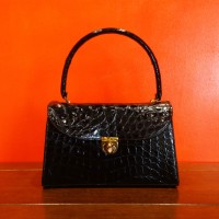 50s「Bellstone」Vintage black crocodile handbag | Vintage.City 빈티지숍, 빈티지 코디 정보