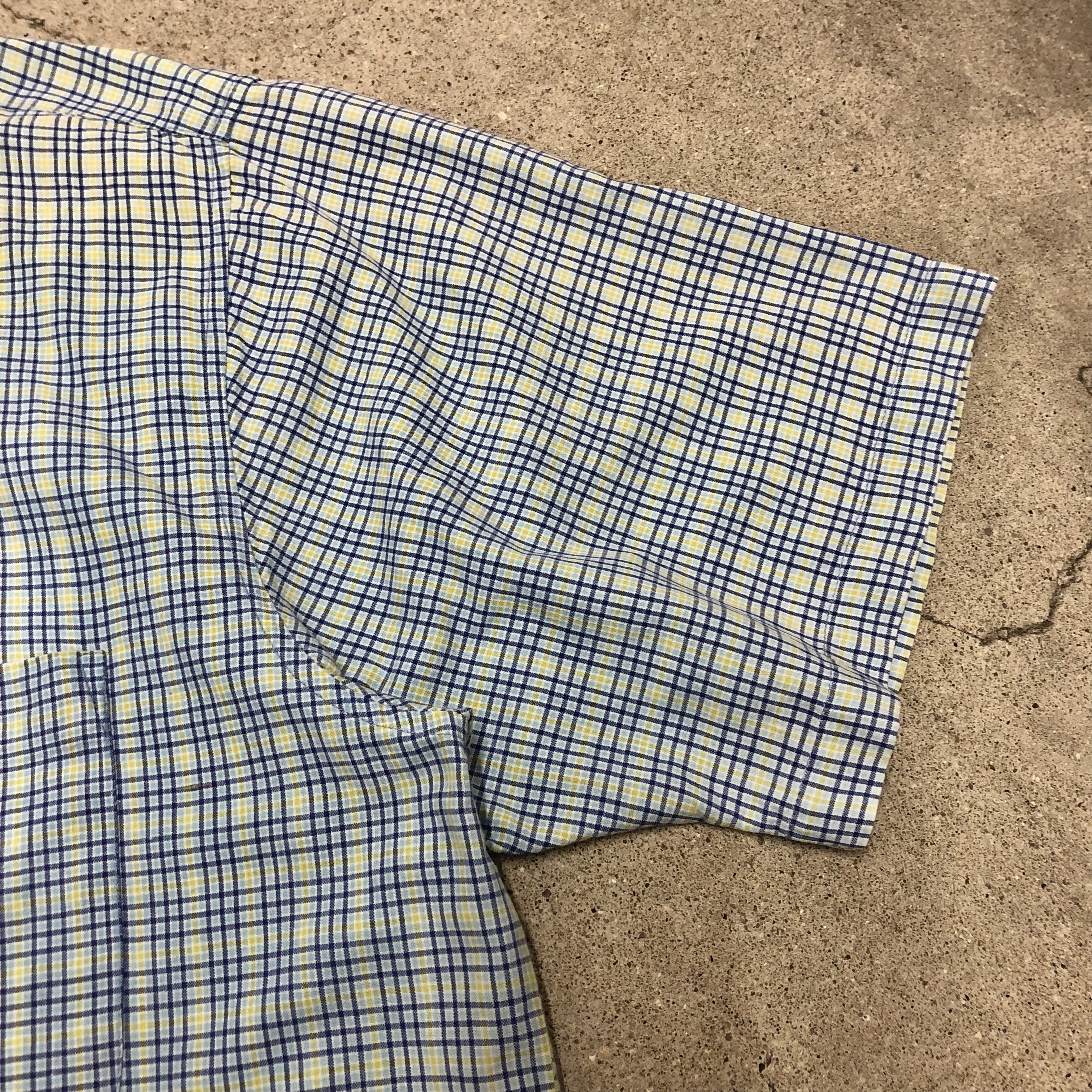90～00s OLD STUSSY/Check s/s Shirt/紺タグ/INDIA製/XL/チェック柄