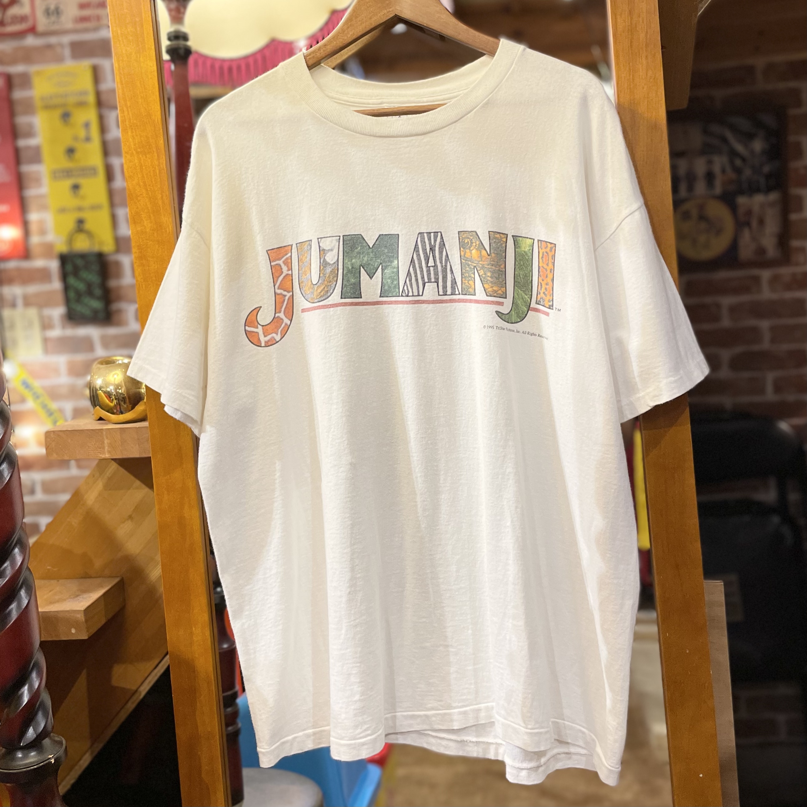 古着卸90s USA製 JUMANJI ジュマンジ 映画 ロゴ Tシャツ e679