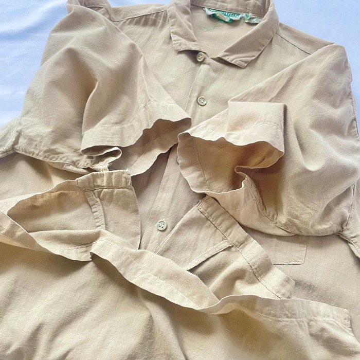 Old AmericanEagle オールドアメリカンイーグル インド綿 ベージュ半袖シャツ オープンカラー S | Vintage.City 古着屋、古着コーデ情報を発信