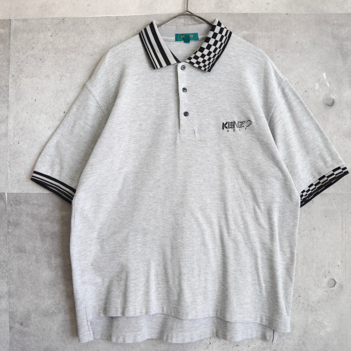 KENZO GOLF ケンゾーゴルフ 半袖ポロシャツ ロゴ刺繍 XLサイズ 