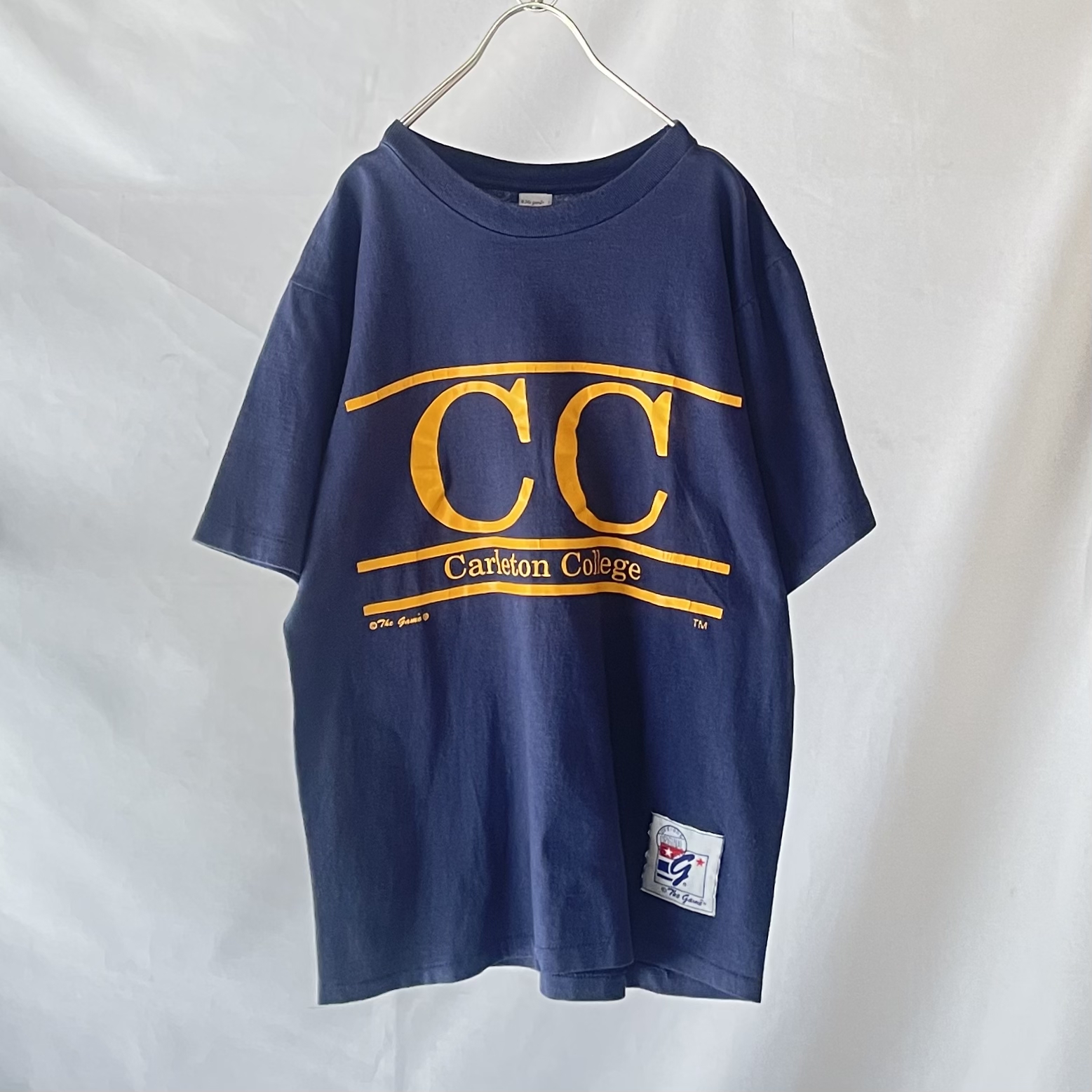 Made in USA CarletonCollege アメリカ製 ネイビーCC 半袖Tシャツ ...