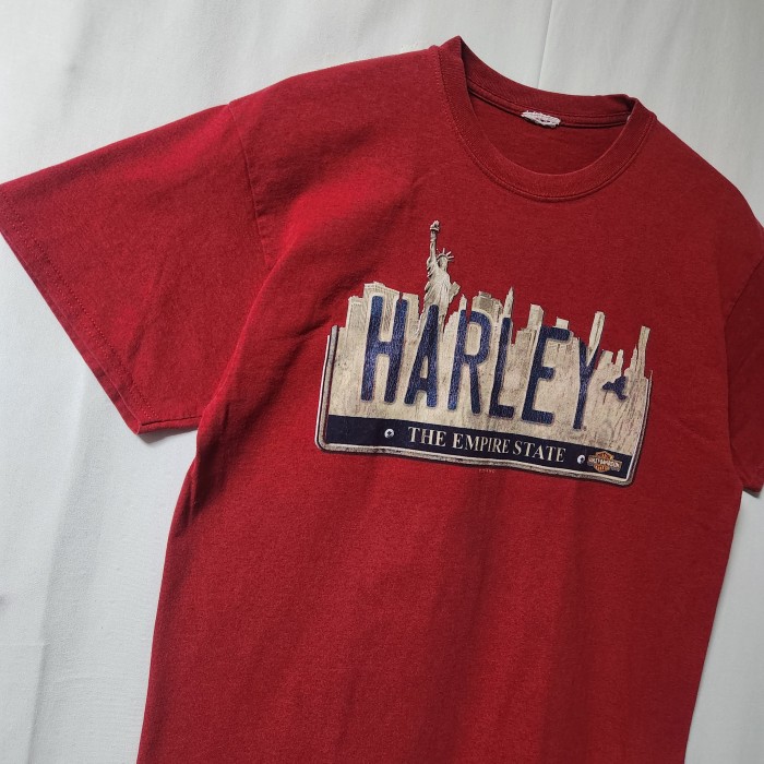 HARLEY DAVIDSON ハーレーダビッドソン　ニューヨーク　両面デザイン　半袖　Tシャツ　バーガンディ　サイズL相当 | Vintage.City 古着屋、古着コーデ情報を発信