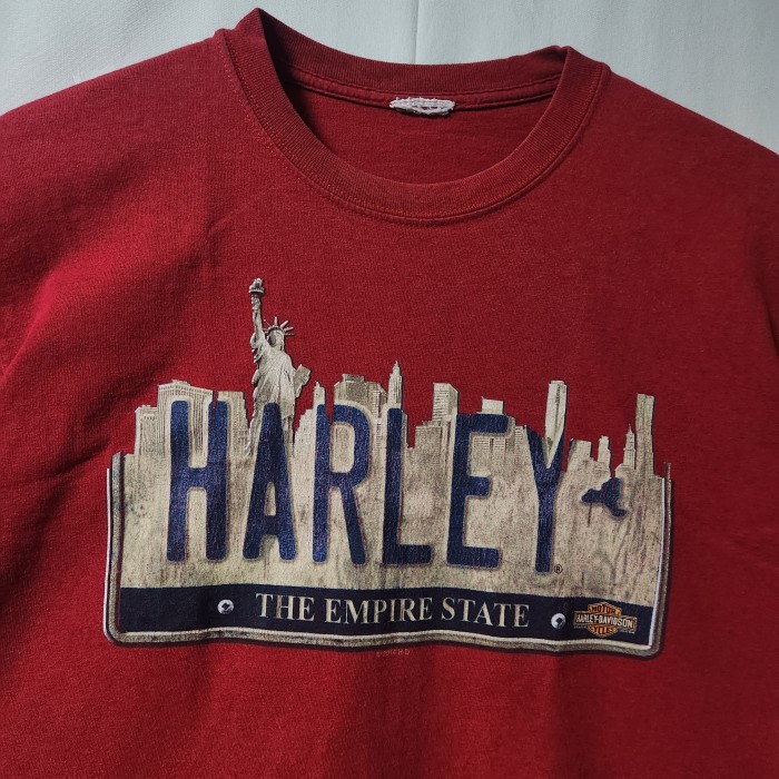 HARLEY DAVIDSON ハーレーダビッドソン　ニューヨーク　両面デザイン　半袖　Tシャツ　バーガンディ　サイズL相当 | Vintage.City 古着屋、古着コーデ情報を発信