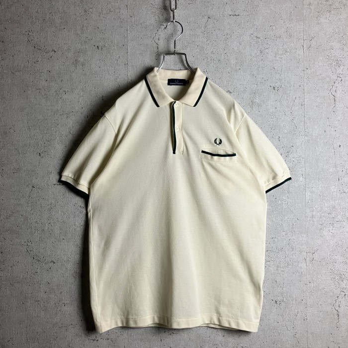 FRED PERRY フレッドペリー 日本製 リブライン ロゴ刺繍 ポロシャツ