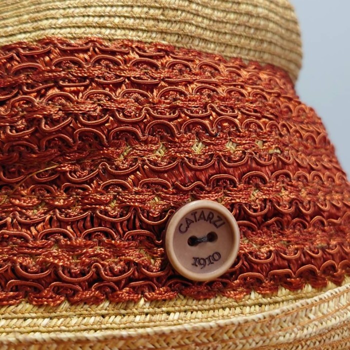 CATARZI イタリア製 レース 切り替え ペーパー ハット 帽子 カタルツィ | Vintage.City 古着屋、古着コーデ情報を発信