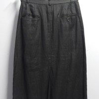 00’s RALPH LAUREN ツータック ブラック リネン スカート | Vintage.City 古着屋、古着コーデ情報を発信