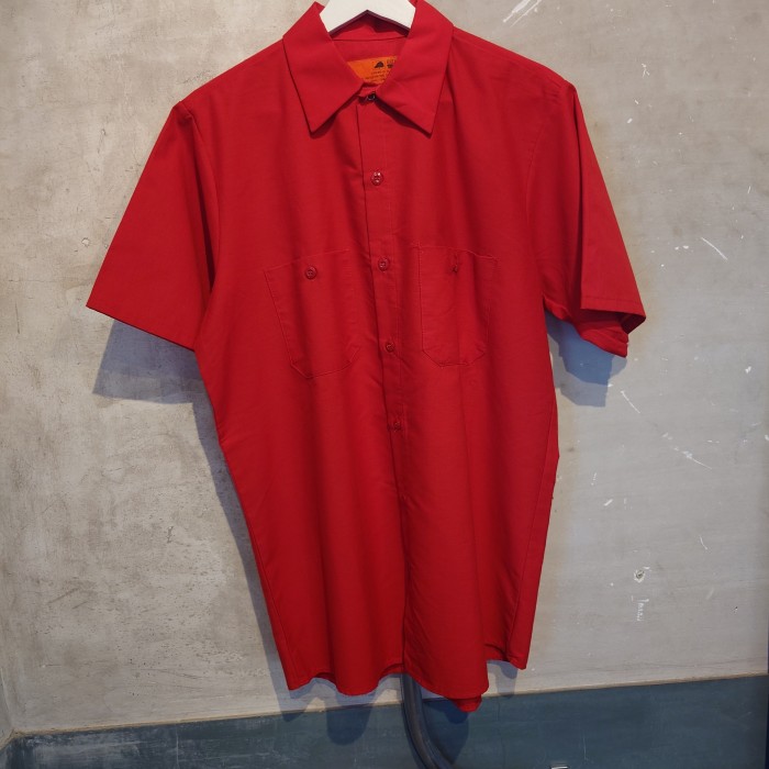 RED KAP(レッドキャップ)半袖ワークシャツ　デッドストック　レッド　Мサイズ　ホンジュラス　ポリ、コットン　138 | Vintage.City 빈티지숍, 빈티지 코디 정보