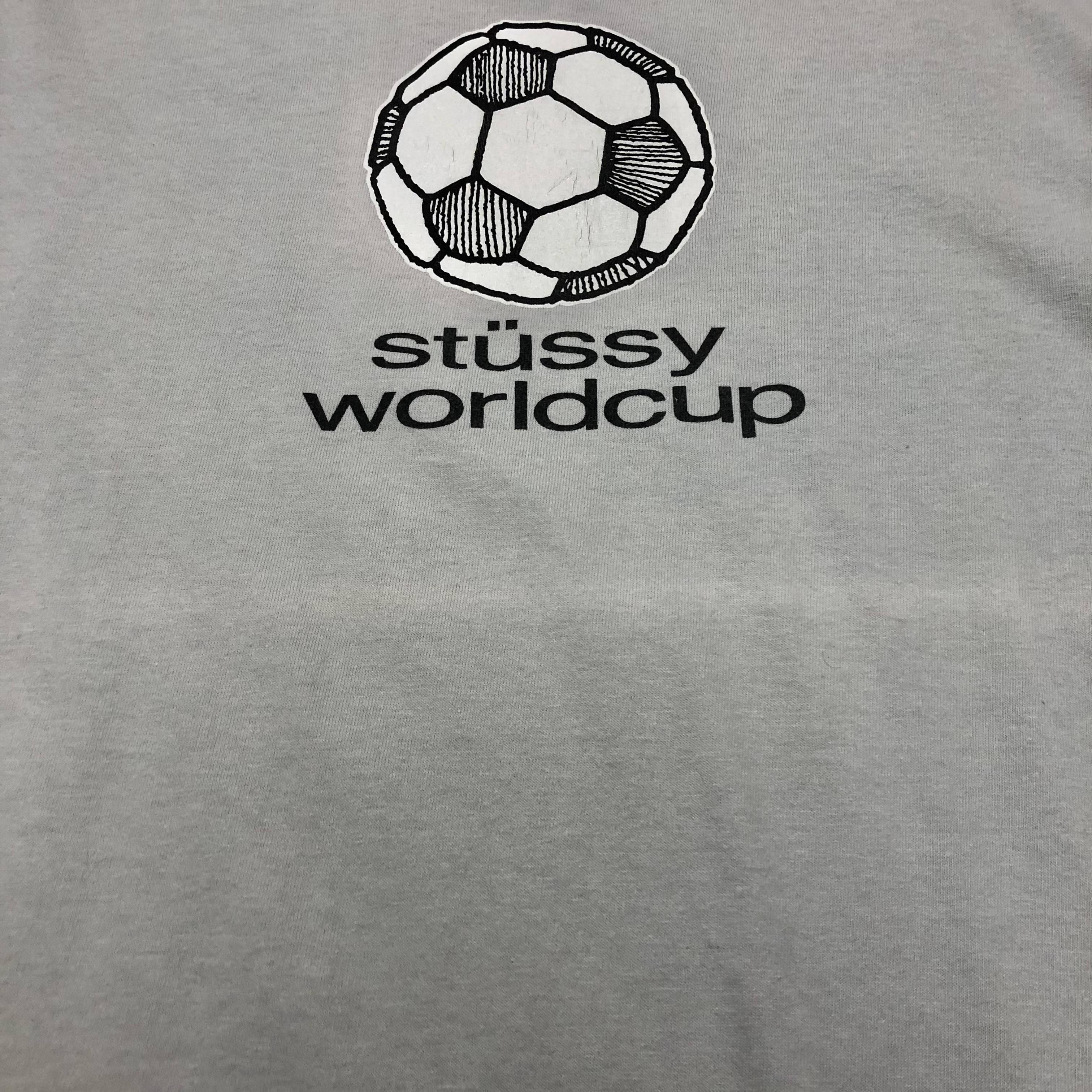 80～90s OLD STUSSY/Worldcup print Tee/USA製/黒タグ/L/ワールド ...