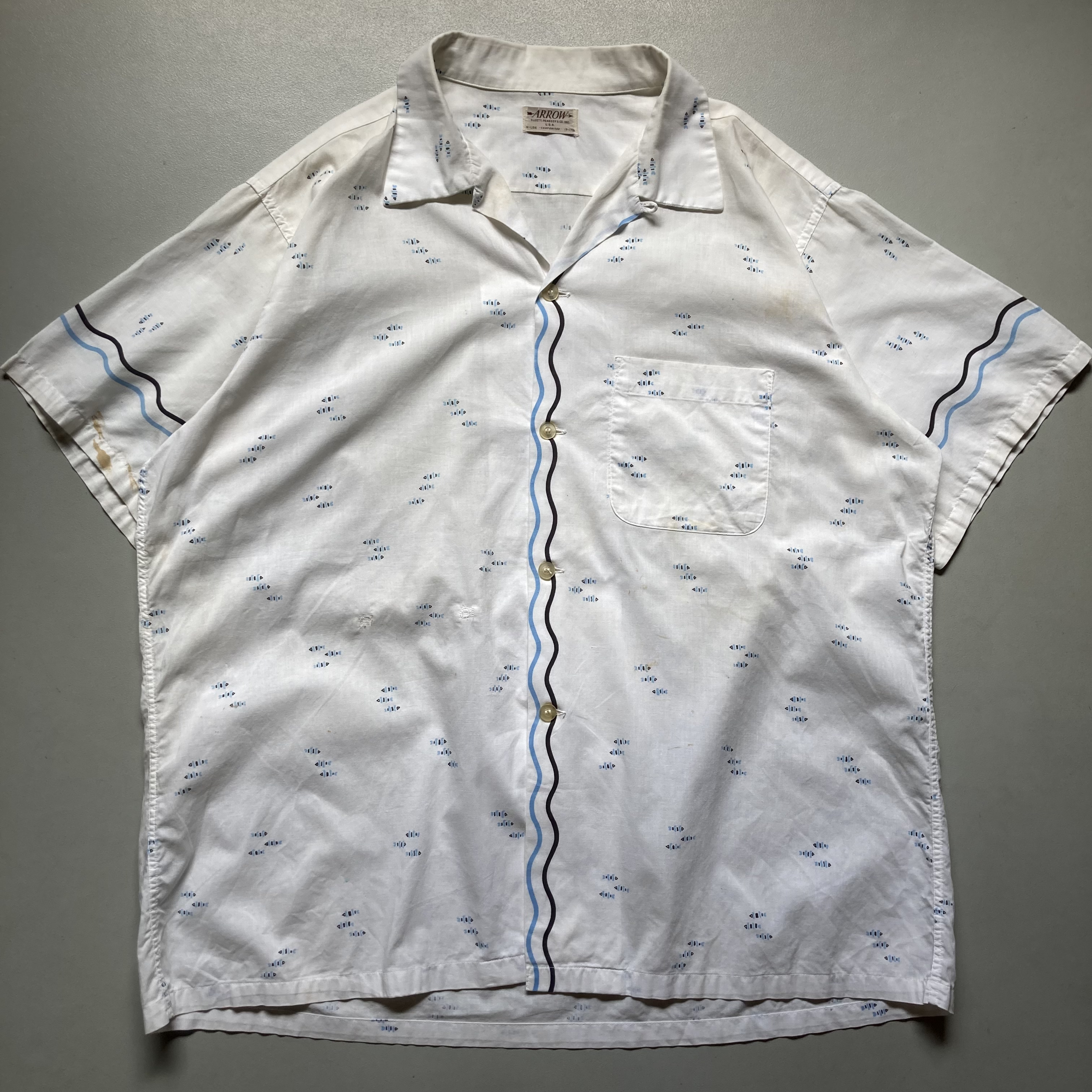 50s ARROW O/C shirt 50年代 オープンカラーシャツ 開襟シャツ