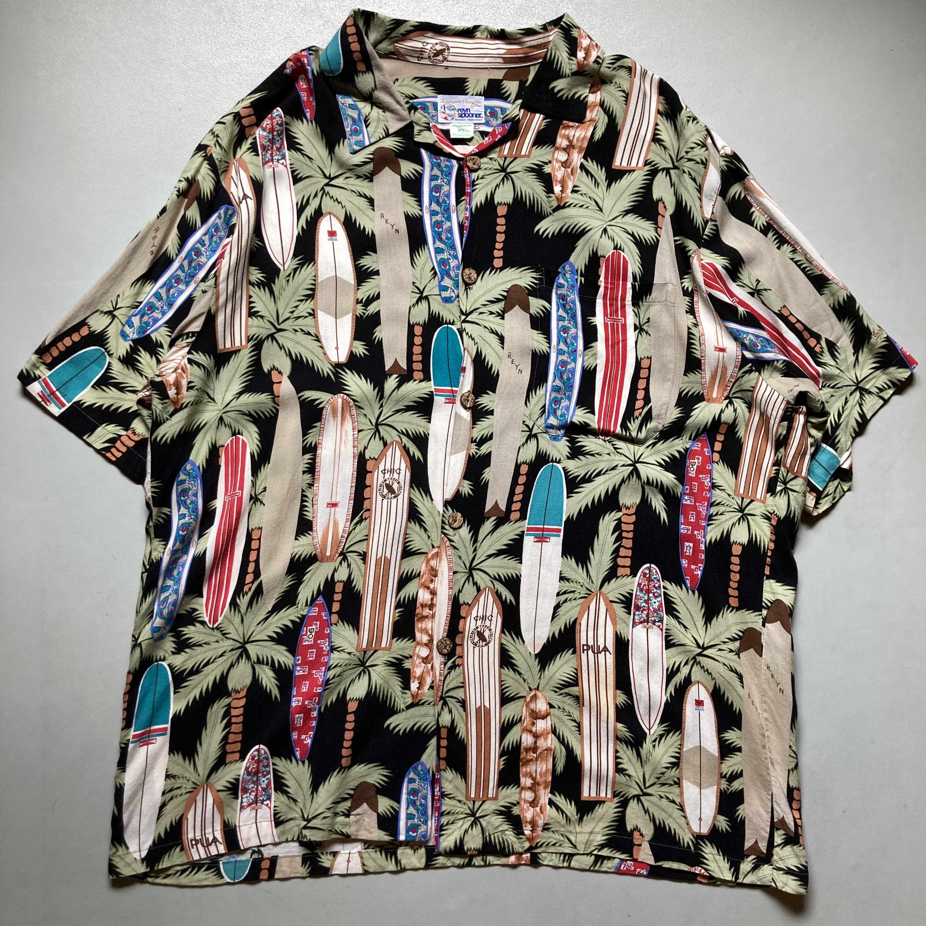 90s Reyn spooner rayon S/S Hawaiian shirt 90年代 レインスプーナー