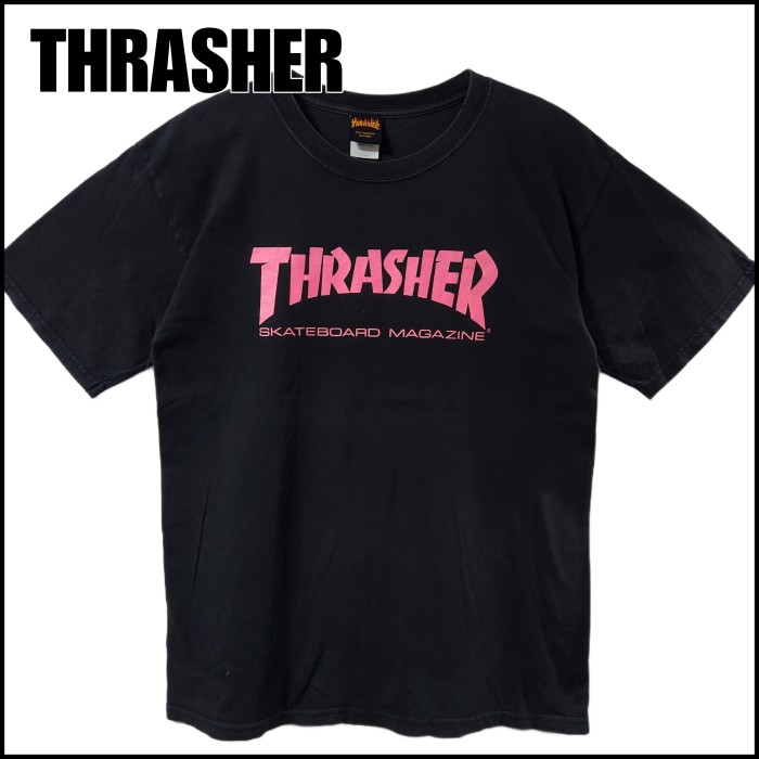 THRASHER　スラッシャー　ロゴ Tシャツ　メキシコ製　半袖　黒　サイズL | Vintage.City 빈티지숍, 빈티지 코디 정보