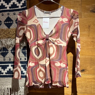 CLOCKHOUSE  psychedelic sheer tops | Vintage.City 古着屋、古着コーデ情報を発信
