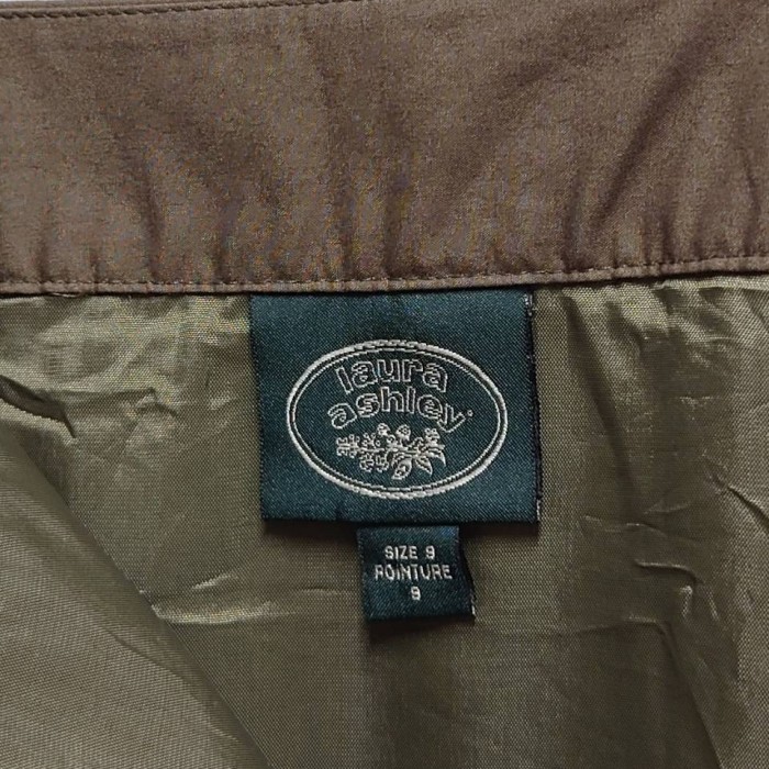 laura ashley 刺繍入り コットン スカート オリーブ サイズ9 | Vintage.City 古着屋、古着コーデ情報を発信