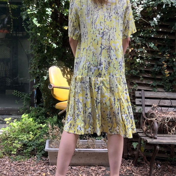 button up yellow one-piece | Vintage.City 古着屋、古着コーデ情報を発信