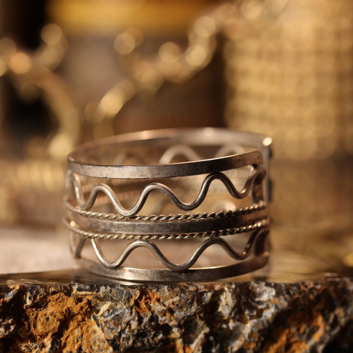 USA VINTAGE DESIGN SILVER MEXICAN BANGLE/アメリカ古着デザイン