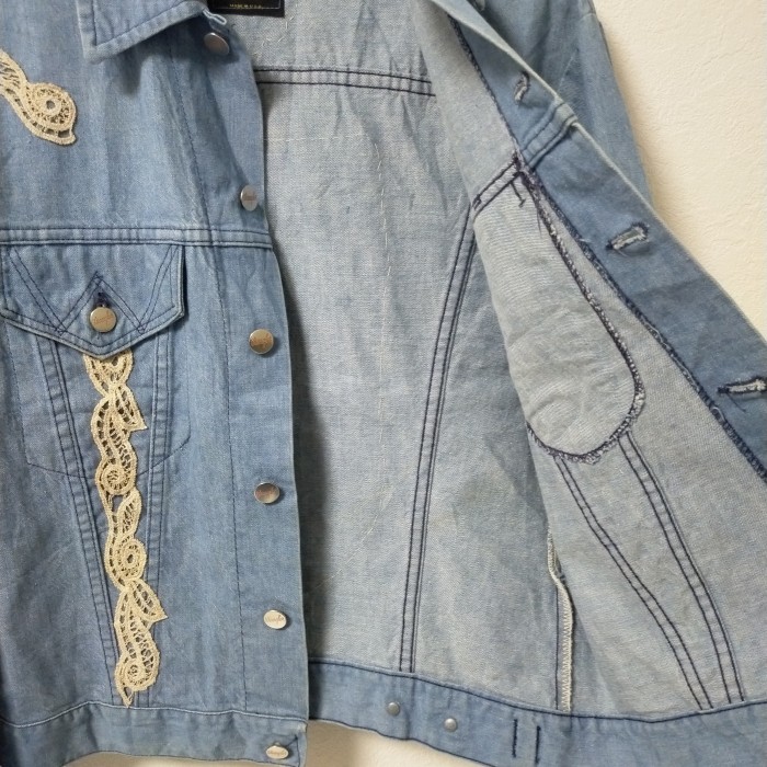 kilt customized vintage denim jacket Wrangler | Vintage.City 古着屋、古着コーデ情報を発信