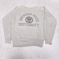 50s Unknown College Sweat カレッジ スウェット 前V 貼り付けガゼット 染み込みプリント 霜降り | Vintage.City 古着屋、古着コーデ情報を発信
