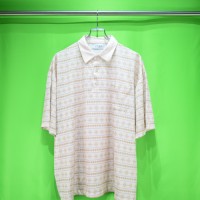 vintage euro beige boarder poly polo shirt | Vintage.City 古着屋、古着コーデ情報を発信