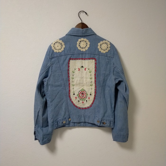 kilt customized vintage denim jacket Wrangler | Vintage.City 古着屋、古着コーデ情報を発信
