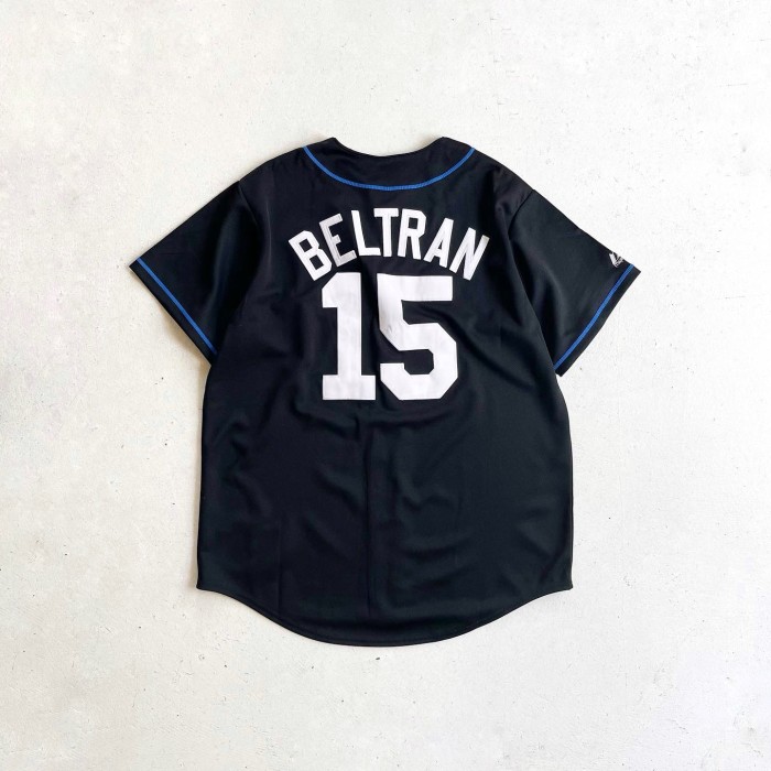 1990s MLB New York Mets Black Baseball shirt Majestic No.15 Carlos Beltran "DEAD STOCK" 【L】 | Vintage.City 빈티지숍, 빈티지 코디 정보