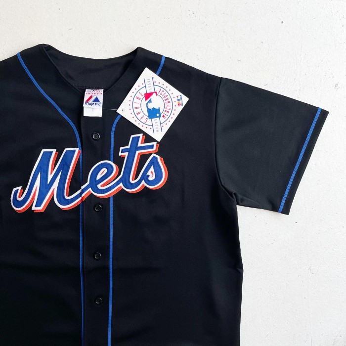 1990s MLB New York Mets Black Baseball shirt Majestic No.15 Carlos Beltran "DEAD STOCK" 【L】 | Vintage.City 古着屋、古着コーデ情報を発信