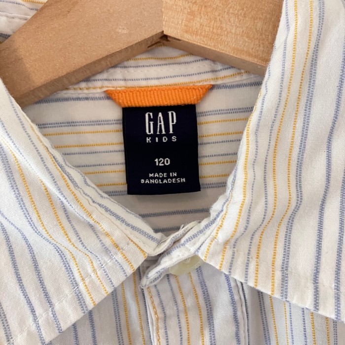 GAP Kids ギャップ ハーフボタン ストライプシャツ 薄青紫×薄橙 120cm | Vintage.City 빈티지숍, 빈티지 코디 정보