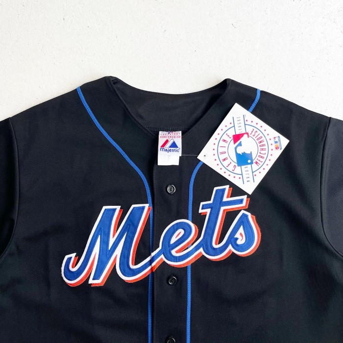1990s MLB New York Mets Black Baseball shirt Majestic No.15 Carlos Beltran "DEAD STOCK" 【L】 | Vintage.City 빈티지숍, 빈티지 코디 정보