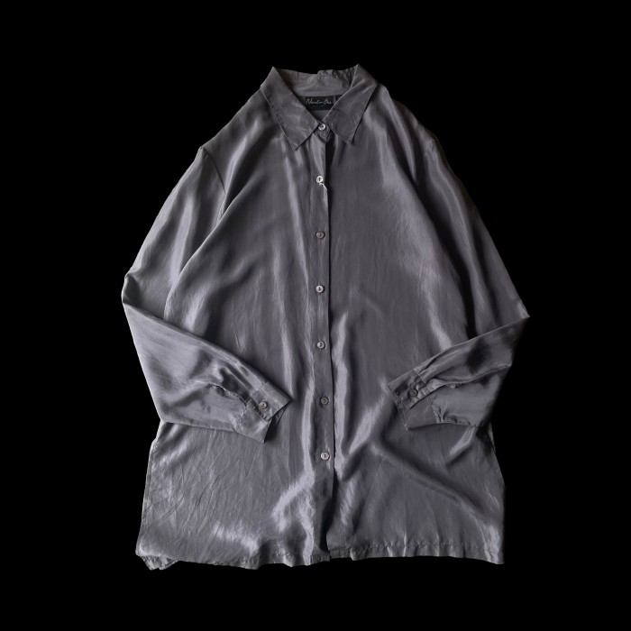 Plain Design Silk Shirt | Vintage.City 古着屋、古着コーデ情報を発信