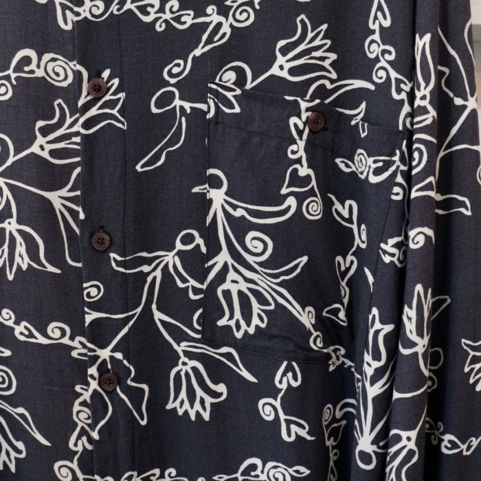 【"pierre cardin" botanical pattern rayon shirt】 | Vintage.City 古着屋、古着コーデ情報を発信
