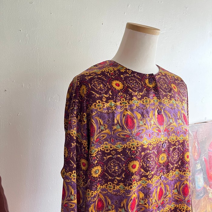 retro flower blouse cardigan | Vintage.City 古着屋、古着コーデ情報を発信