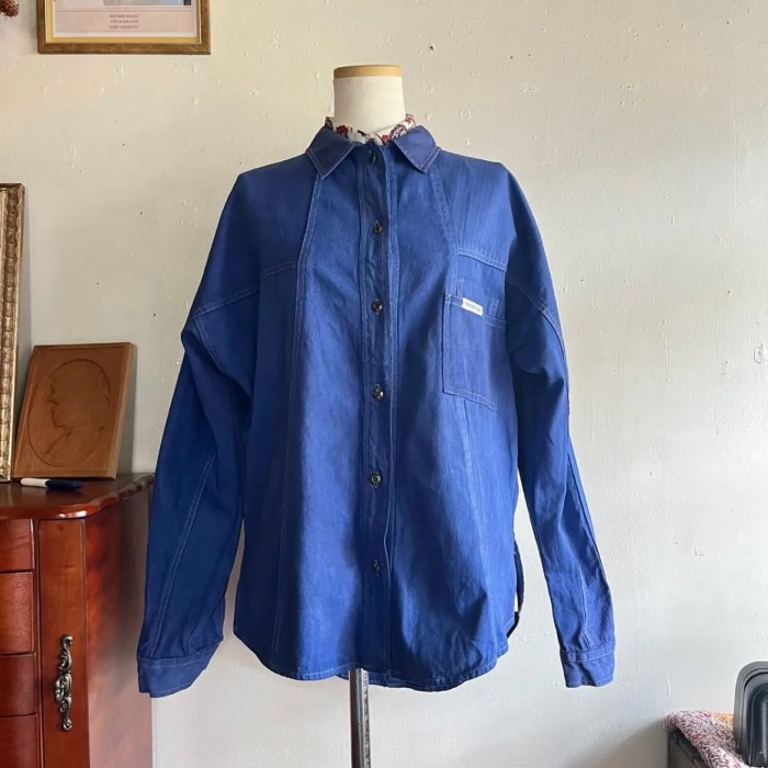 90s vintage shirt jacket /ブルーのデザインシャツジャケット | Vintage.City 古着屋、古着コーデ情報を発信