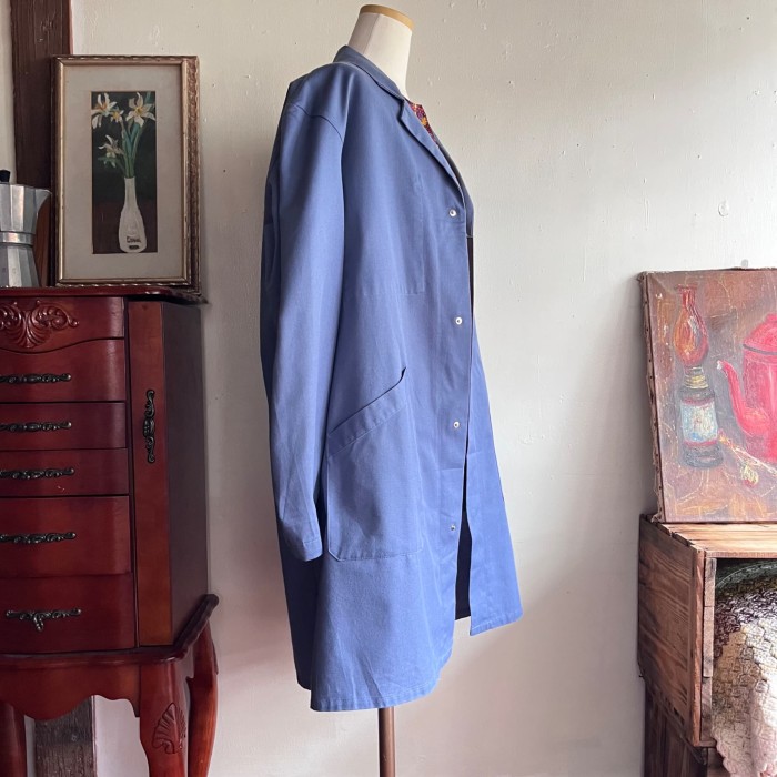 Euro vintage work shop coat /グレイッシュブルーのヴィンテージショップコート | Vintage.City 빈티지숍, 빈티지 코디 정보